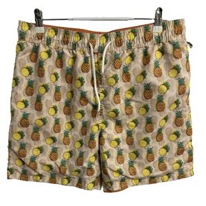 Wave Life Reversible Swim Trunks Mens 34 Orange & Pineapples Beach Resort Travel